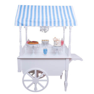 Dainty Decor Blue Stripe Dessert Cart Rental