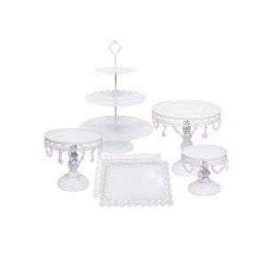 Pink Crystal Cake Stands Dainty Decor